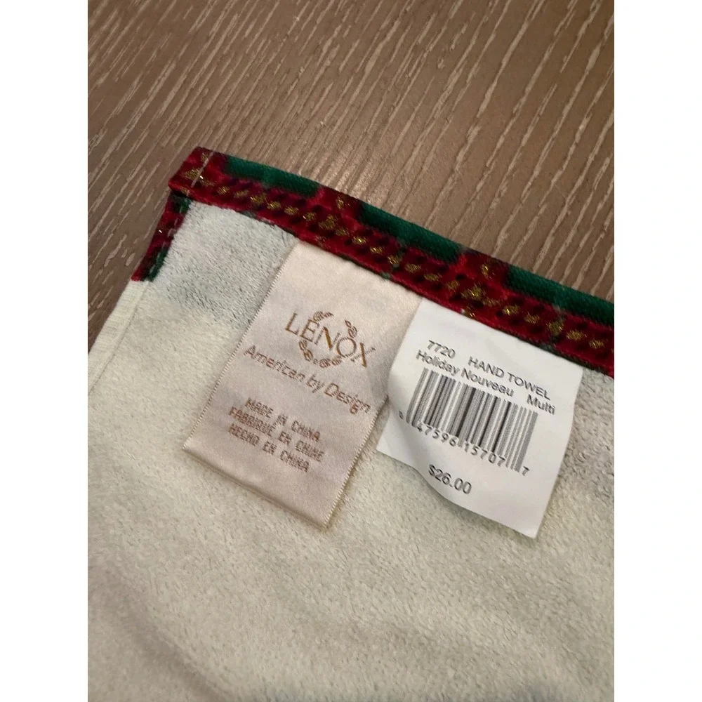 Lenox Holiday Nouveau Towel Set Lot 3pc 2 Bath Towels 1 Hand Towel Christmas NWT